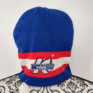 Blue and Red K Wings Knit Beanie Adult One Size